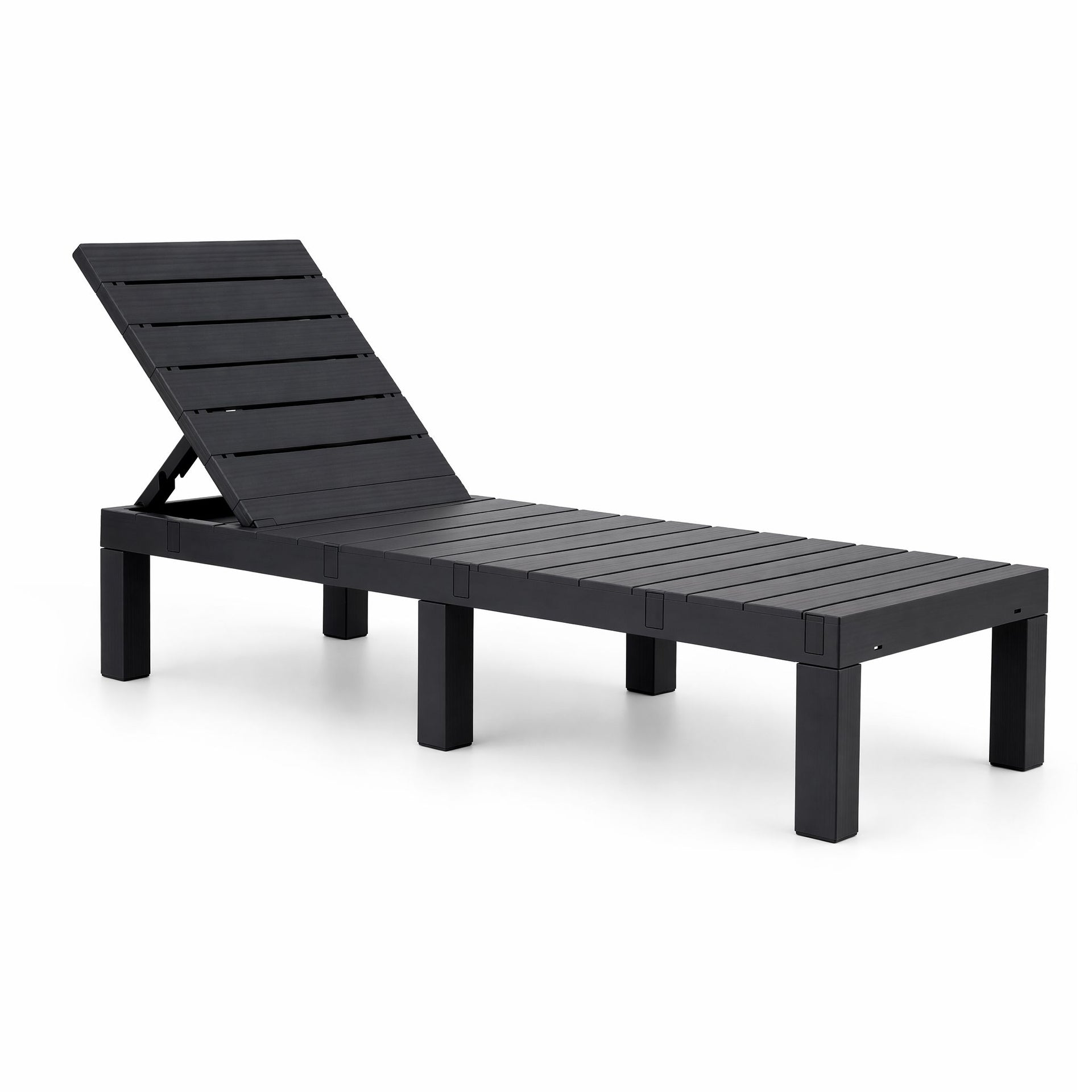 Gardeon Sun Lounge Outdoor Folding Recliner Patio Pool Beach Chair Slatted Black Devanti