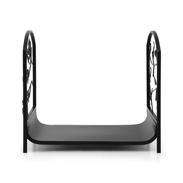 Gardeon Firewood Rack 48cm Wood Rack Firewood Storage Indoor Outdoor Black Gardeon