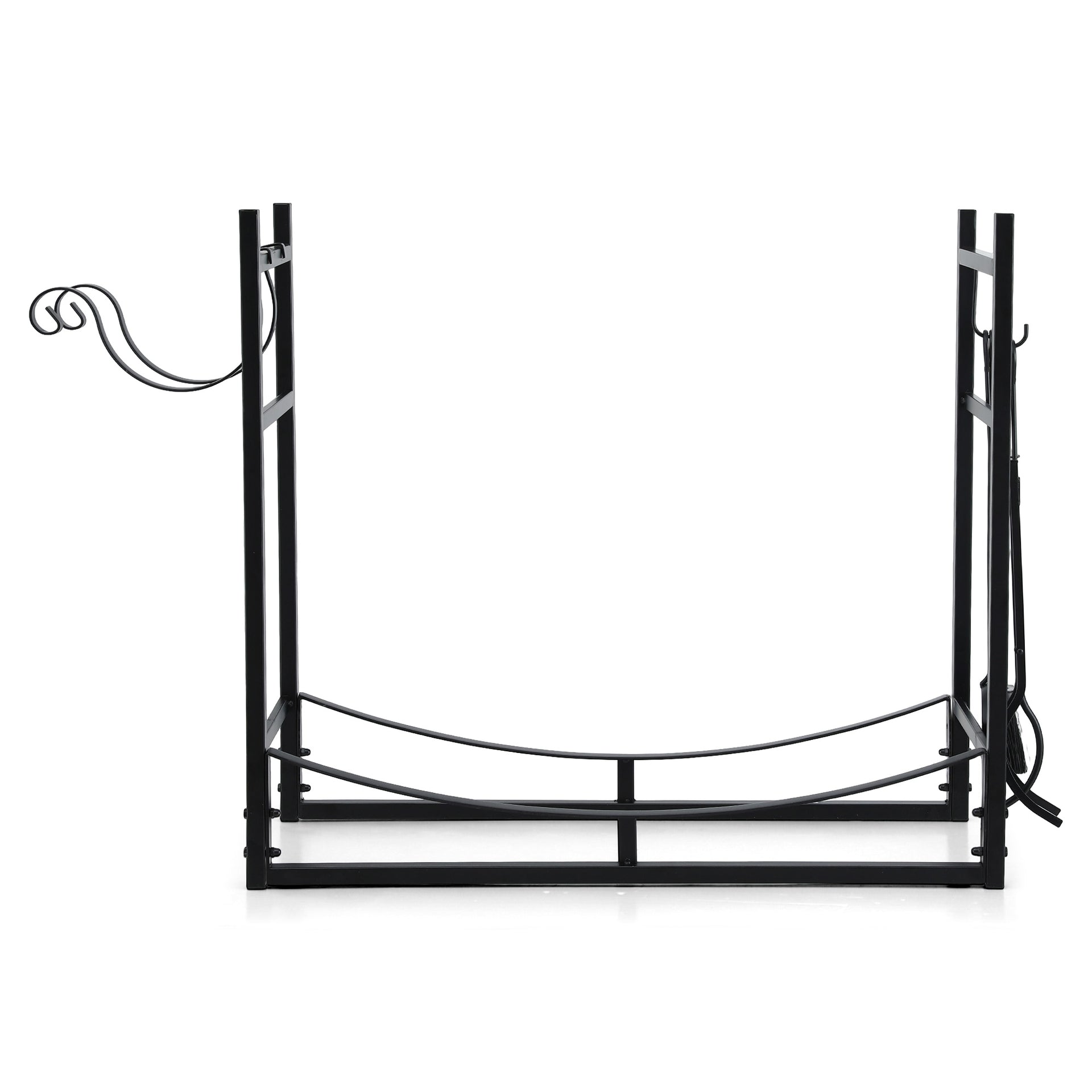 Gardeon Firewood Rack 84cm Wood Rack Firewood Storage Indoor Outdoor Black Gardeon