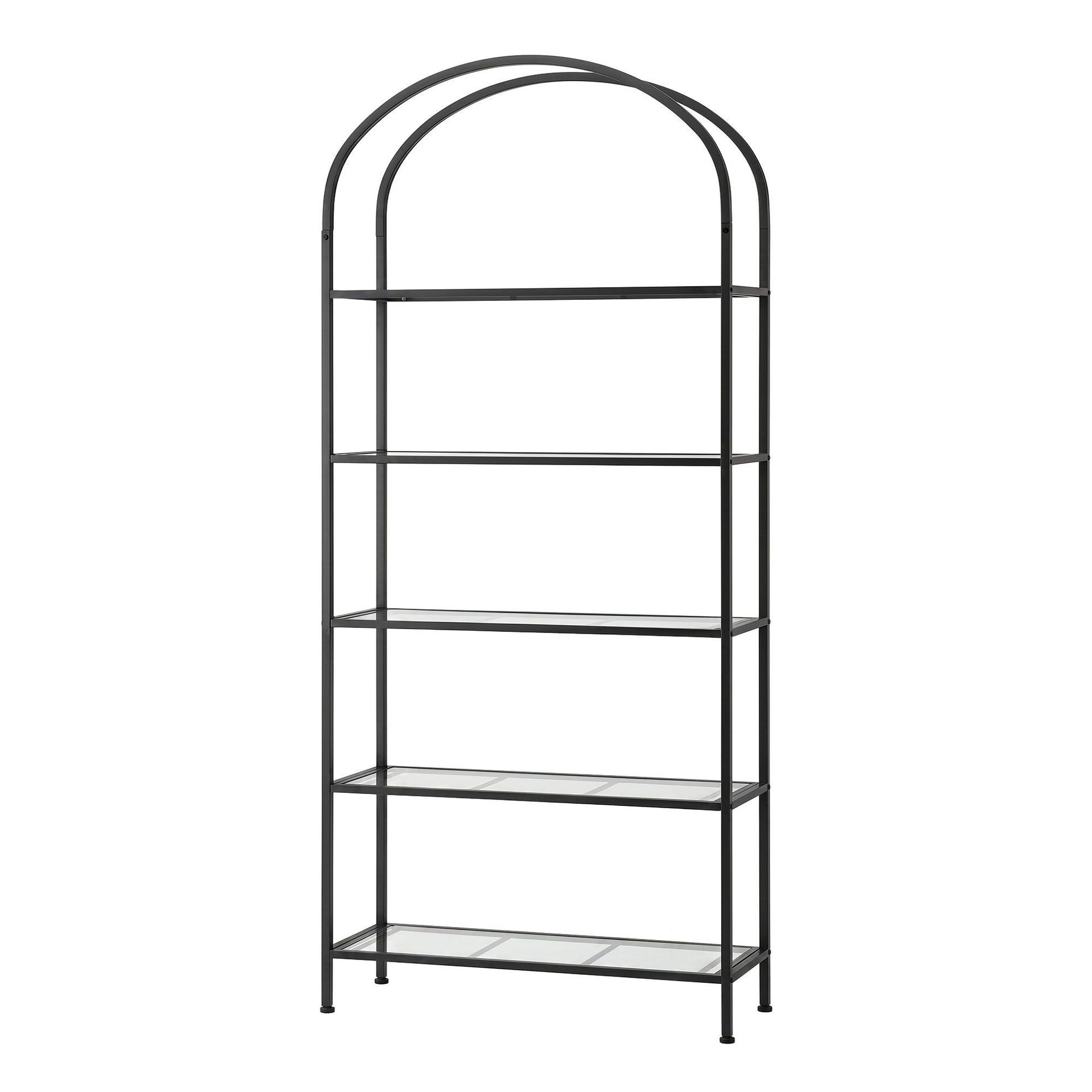 Artiss 5 Tiers Bookshelf Industrial Etagere Bookcase Display Shelf Black Awezingly