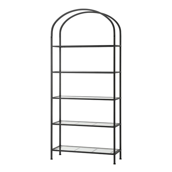 Artiss 5 Tiers Bookshelf Industrial Etagere Bookcase Display Shelf Black Awezingly