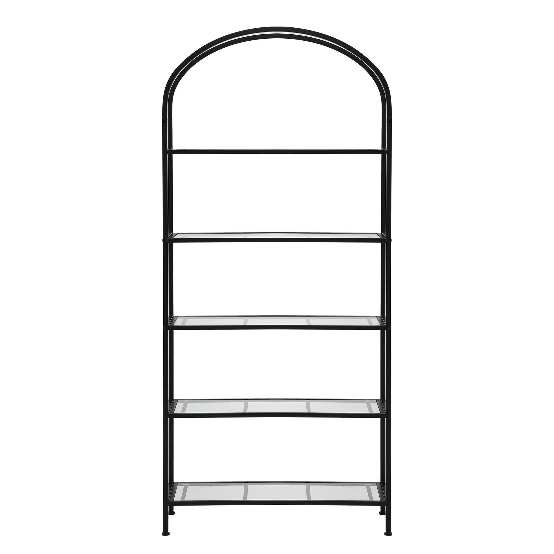 Artiss 5 Tiers Bookshelf Industrial Etagere Bookcase Display Shelf Black Awezingly