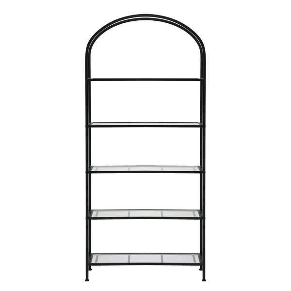 Artiss 5 Tiers Bookshelf Industrial Etagere Bookcase Display Shelf Black Awezingly