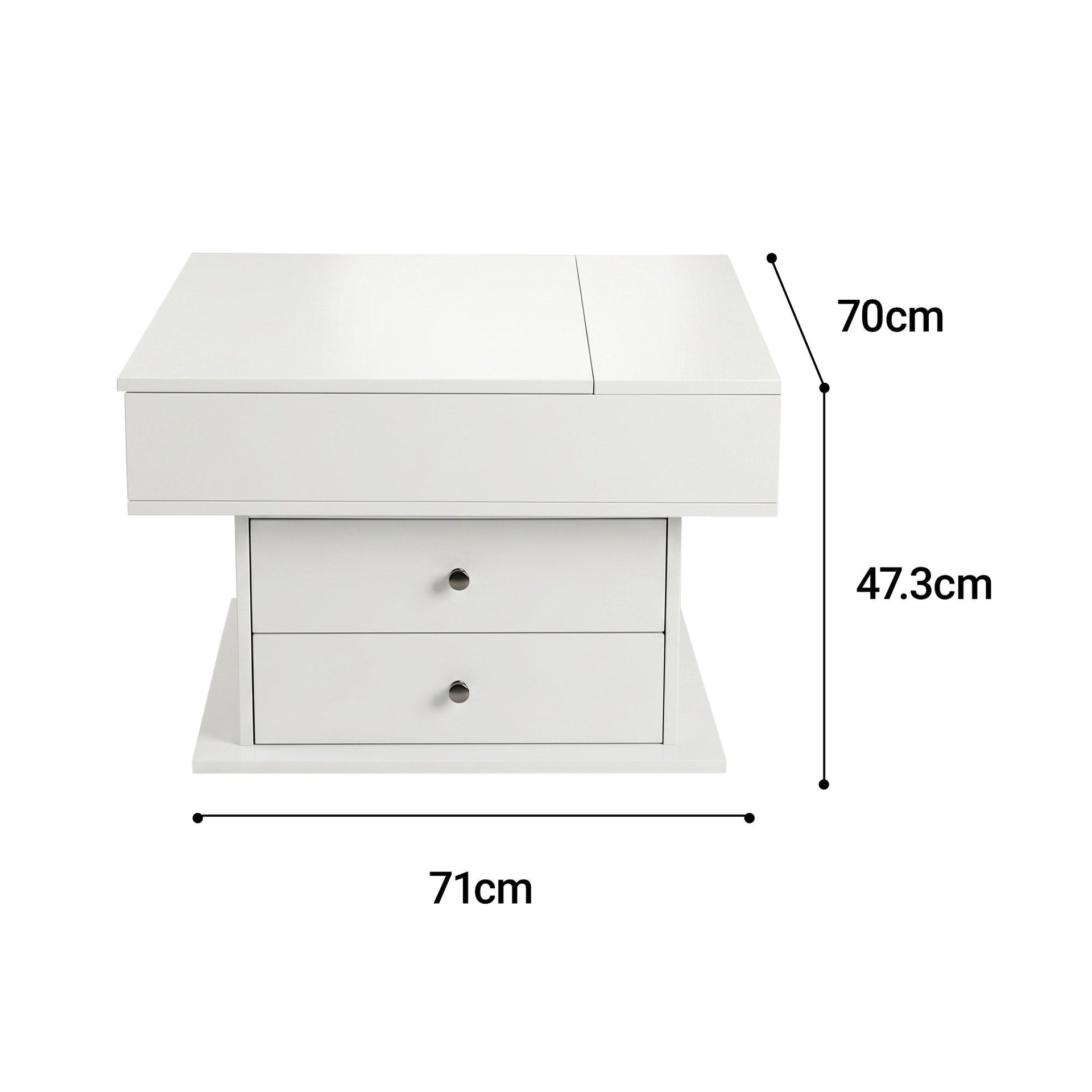 Artiss Lift Top Coffee Table Centre Table with Rotating Top Hidden Storage White Awezingly