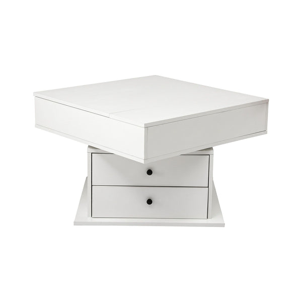 Artiss Lift Top Coffee Table Centre Table with Rotating Top Hidden Storage White Awezingly