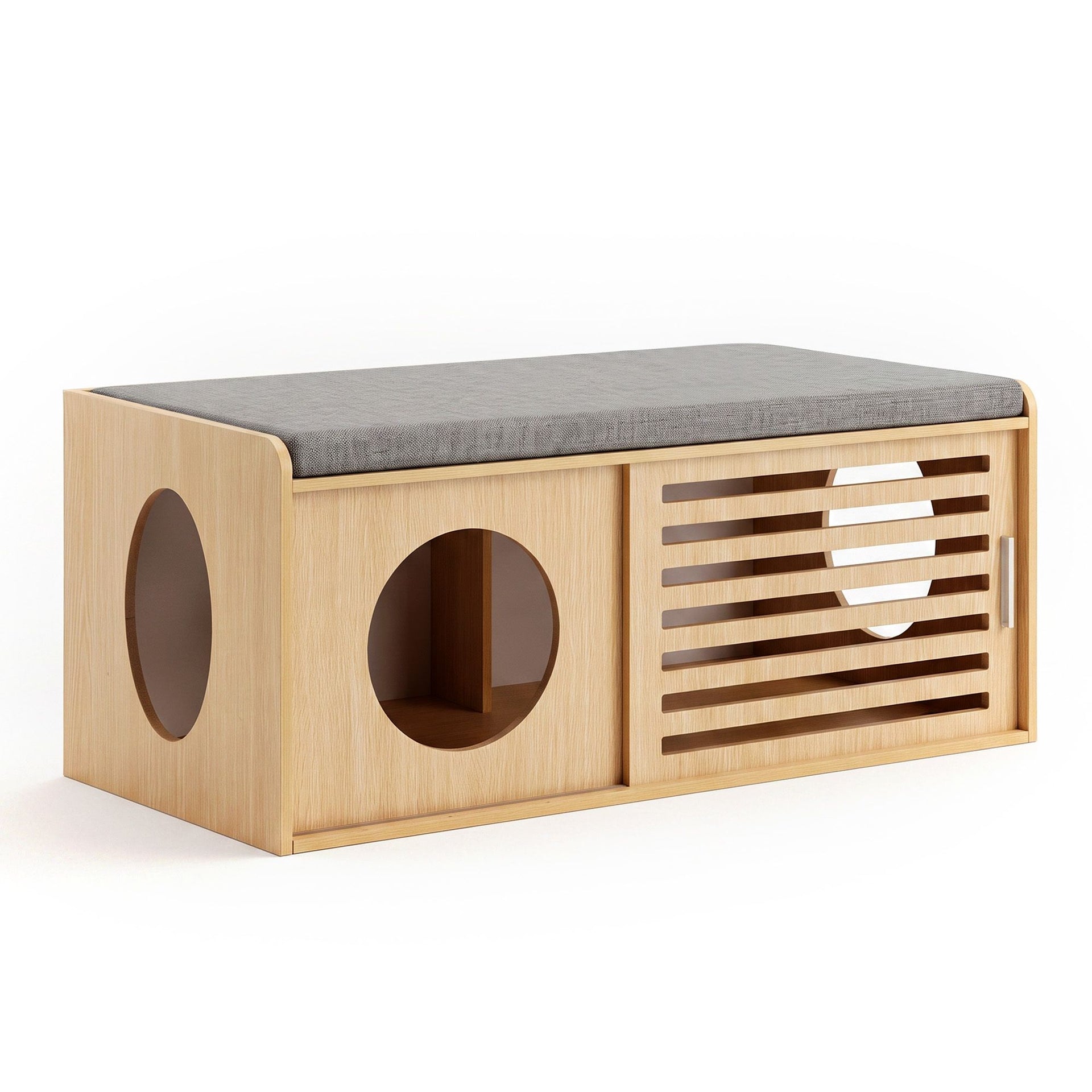 Artiss Pet Ottoman Footrest Bench with MDF Frame 100kg Capacity Natural Artiss