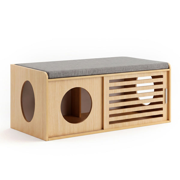 Artiss Pet Ottoman Footrest Bench with MDF Frame 100kg Capacity Natural Artiss