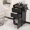 Artiss Professional Salon Station Rolling Cart, Hair Styling Beauty Cabinet with 2 Drawers, Large Supply Cabinet & 3 Appliance Holders, Wood Barber Spa Trolley with 360° Wheels for Skincare & Vanity, Black