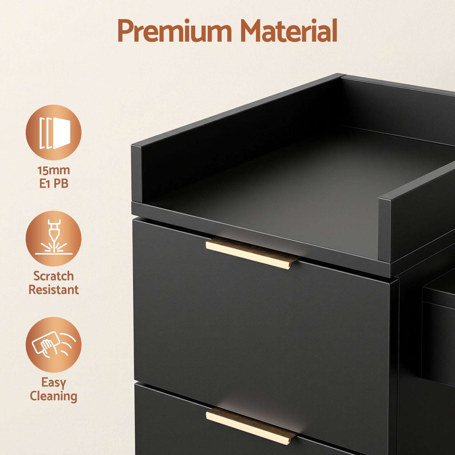 Artiss Professional Salon Station Rolling Cart, Hair Styling Beauty Cabinet with 2 Drawers, Large Supply Cabinet & 3 Appliance Holders, Wood Barber Spa Trolley with 360° Wheels for Skincare & Vanity, Black Awezingly