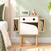 Artiss Bedside Table with Drawer Robot Design for Kids' Room Bedroom Pine