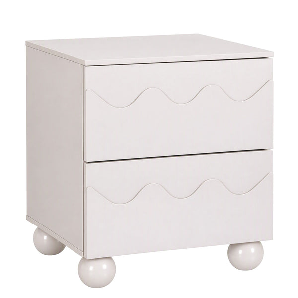 Artiss Bedside Table Nightstand 2 Drawers Storage Side Cabinet Beige Awezingly