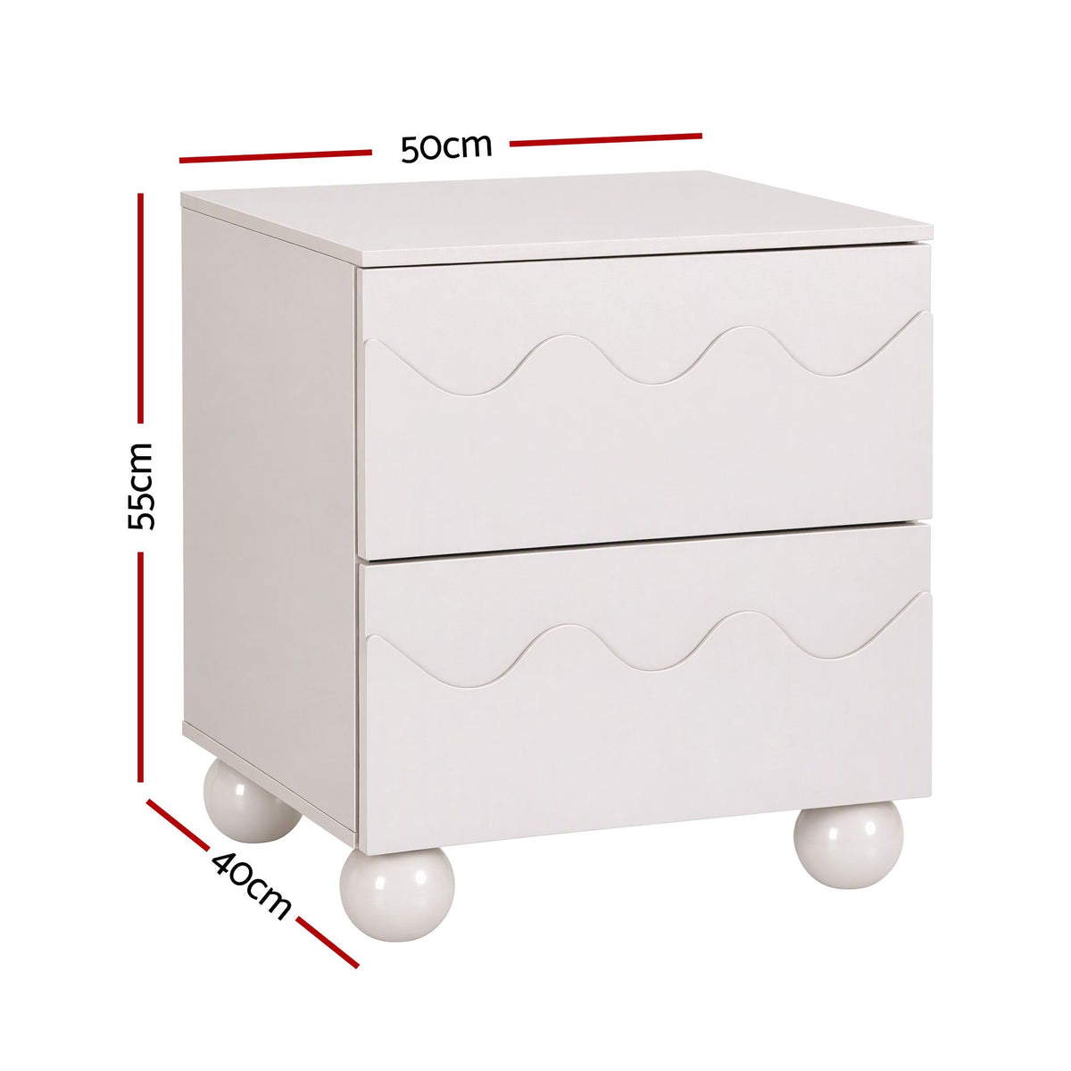 Artiss Bedside Table Nightstand 2 Drawers Storage Side Cabinet Beige Awezingly