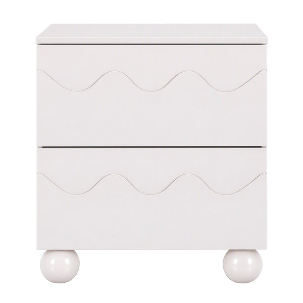 Artiss Bedside Table Nightstand 2 Drawers Storage Side Cabinet Beige Awezingly