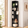 Artiss Corner Bookshelf 6-Tier Shelving with Coat Rack Black