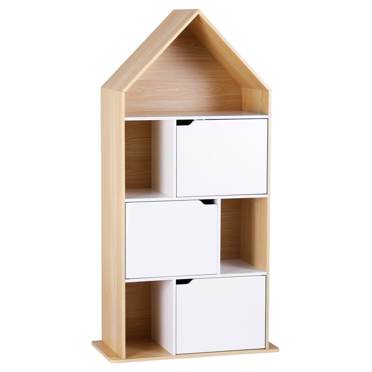 Artiss House Bookshelf 4 Tier Kids Storage Cabinet Shelf Unit White Pine Awezingly