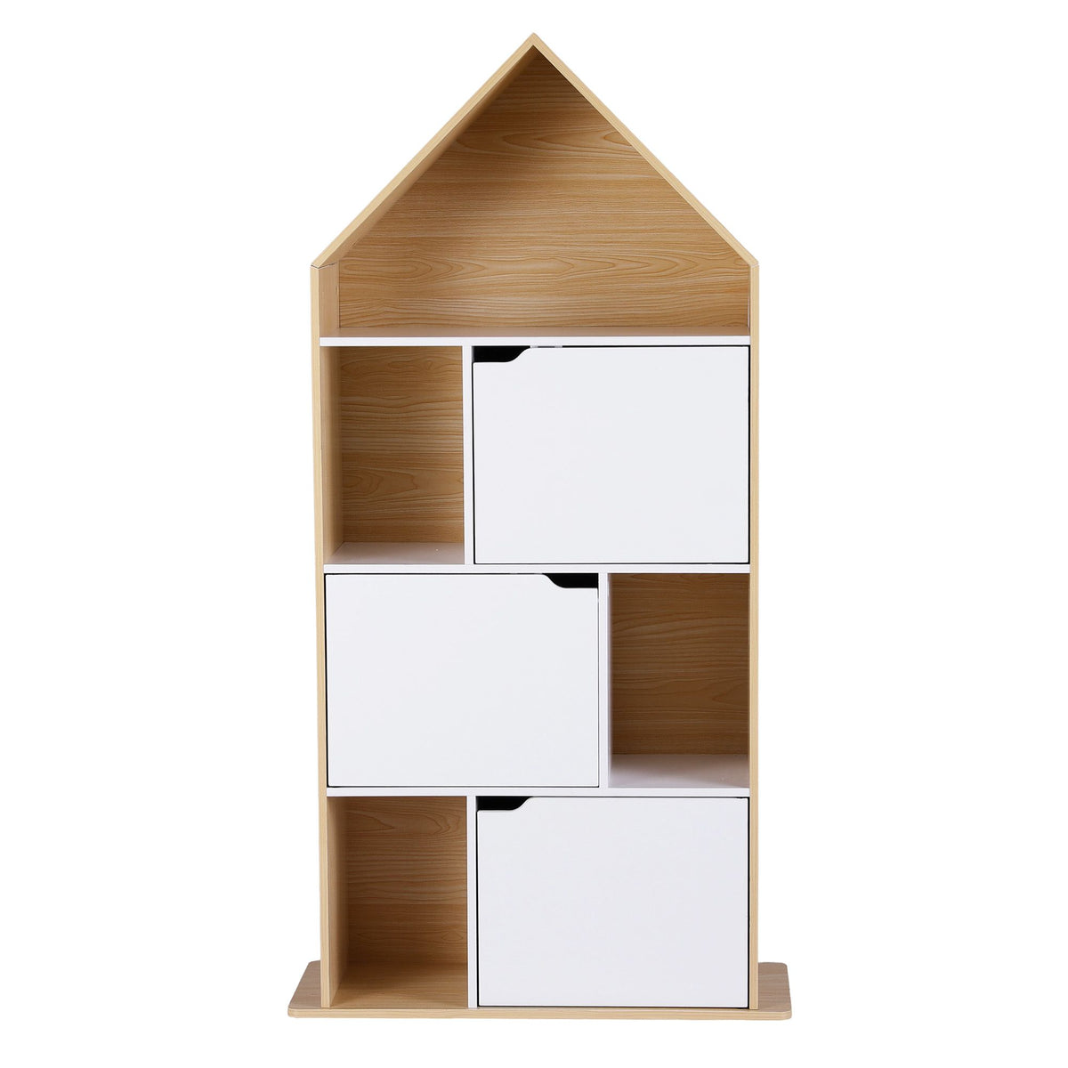 Artiss House Bookshelf 4 Tier Kids Storage Cabinet Shelf Unit White Pine Awezingly