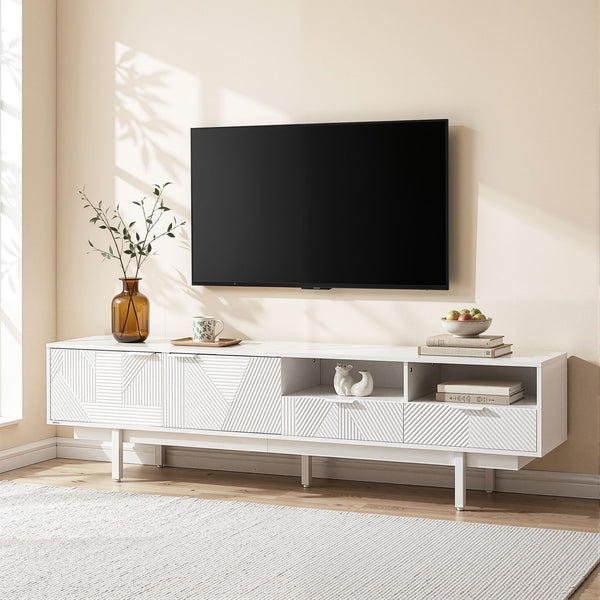 Artiss TV Unit Entertainment Unit Storage Cabinet Drawer 200cm White Awezingly