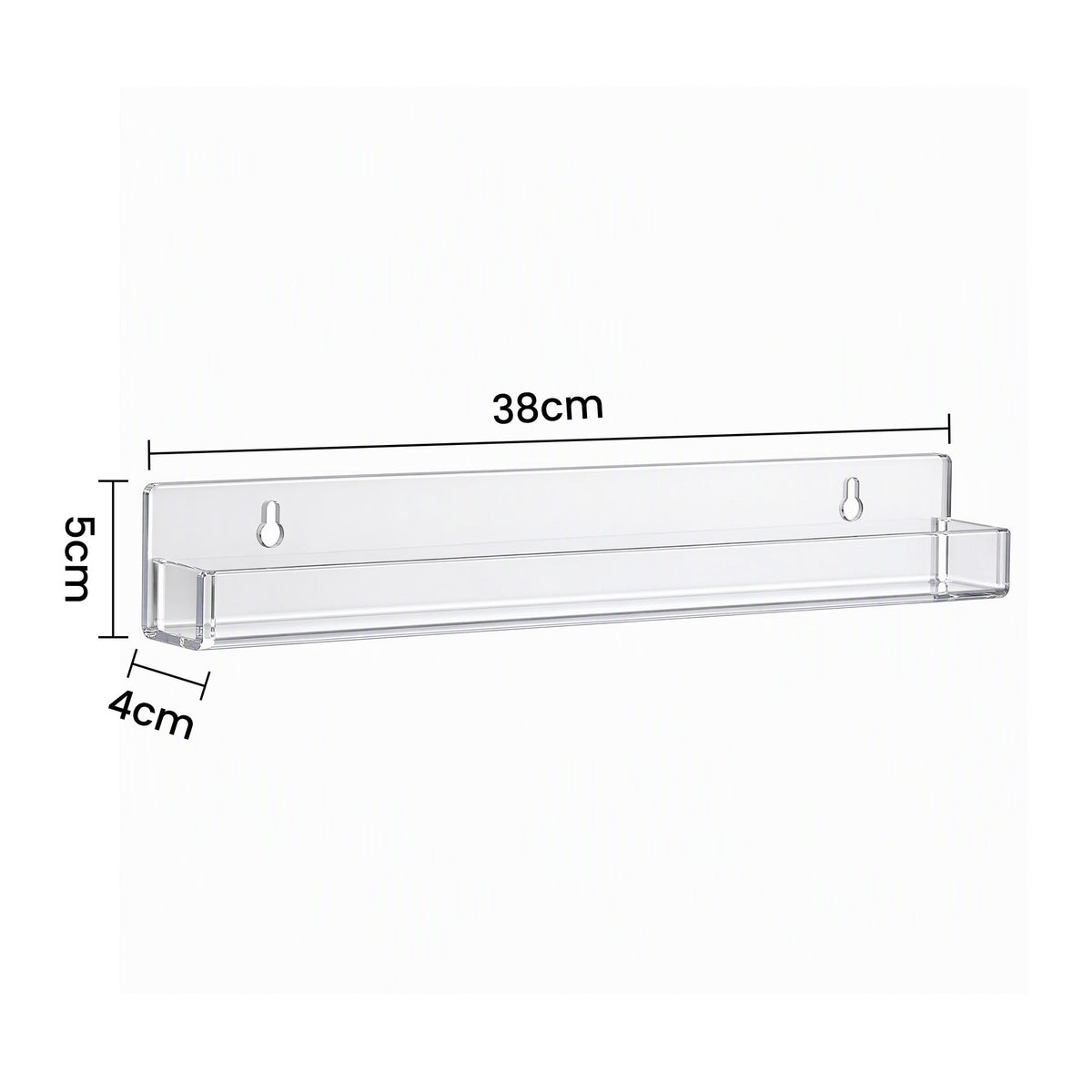 Artiss 6-Pack Acrylic Wall Shelves, Clear Floating Display Shelf with Detachable Panels & Front Lip Awezingly