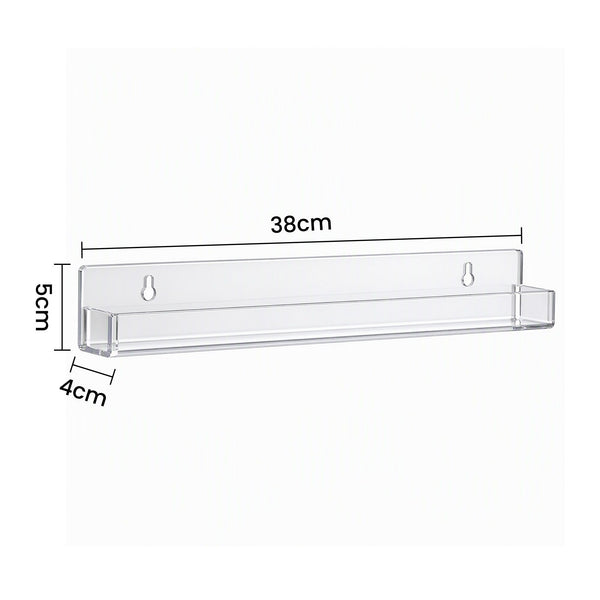 Artiss 6-Pack Acrylic Wall Shelves, Clear Floating Display Shelf with Detachable Panels & Front Lip Awezingly