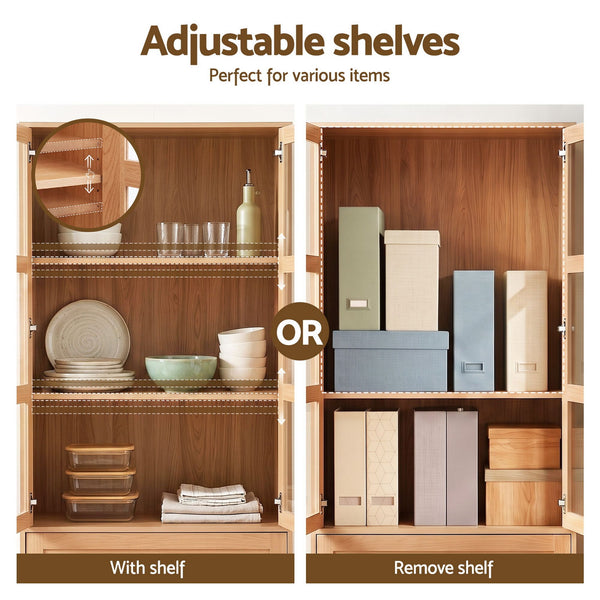 Artiss Buffet Sideboard Cabinets X2 180cm Hutch Storage Kitchen Drawer Door Wood Awezingly