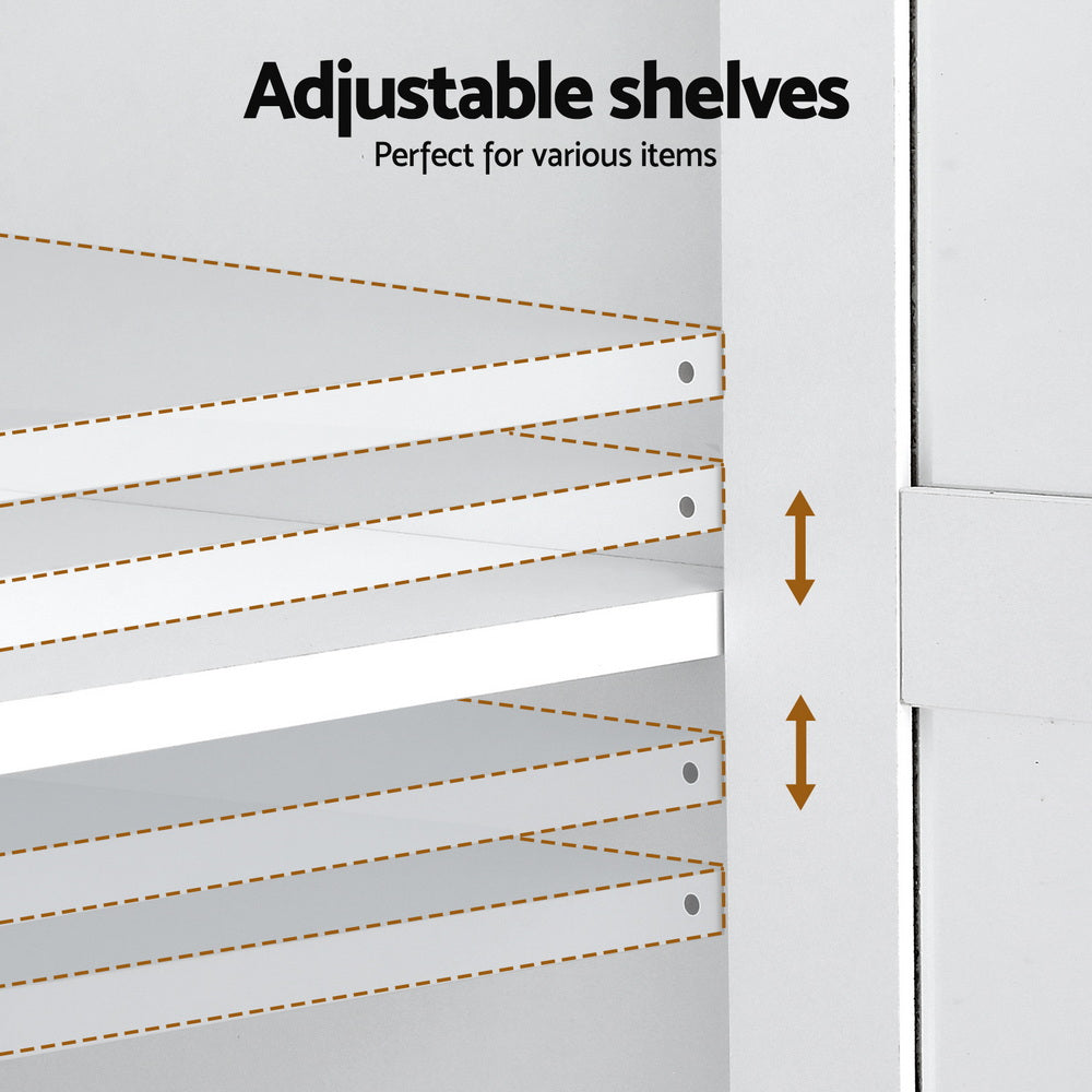 Artiss Buffet Sideboard 180cm Hutch Storage Cabinet Kitchen Drawer Door White Awezingly