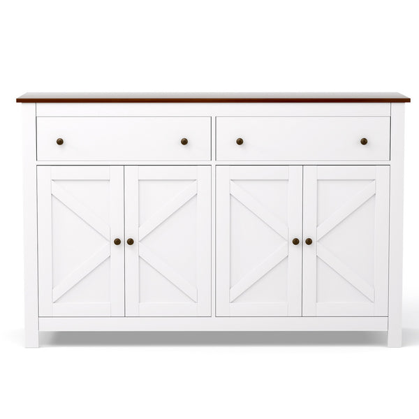 Artiss Buffet Sideboard Storage Cabinet Kitchen Cupboard 2 Drawers 140CM White Awezingly