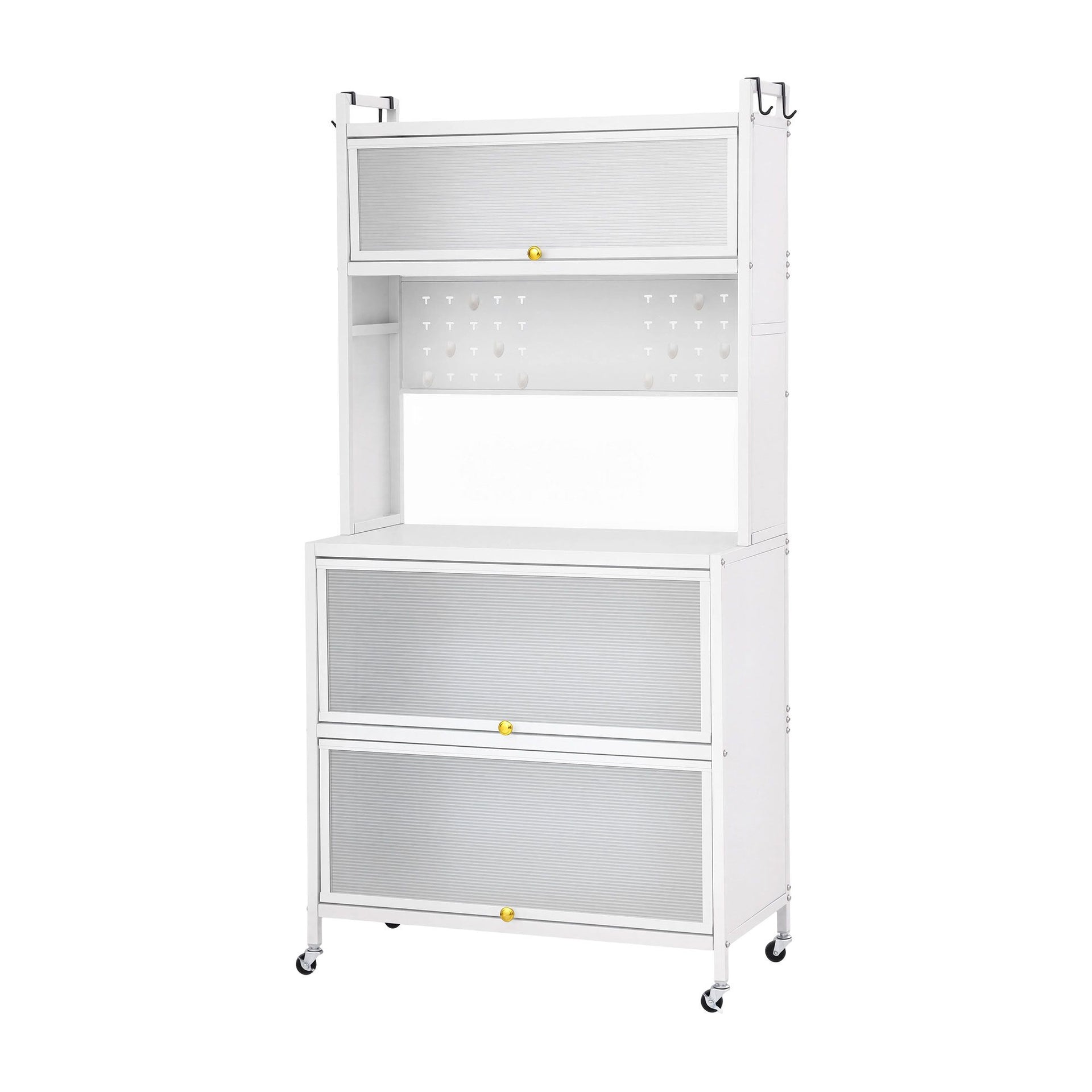 Artiss Kitchen Cabinet Storage Shelves Pegboard Cupboard Sideboard 80CMX164CM Awezingly