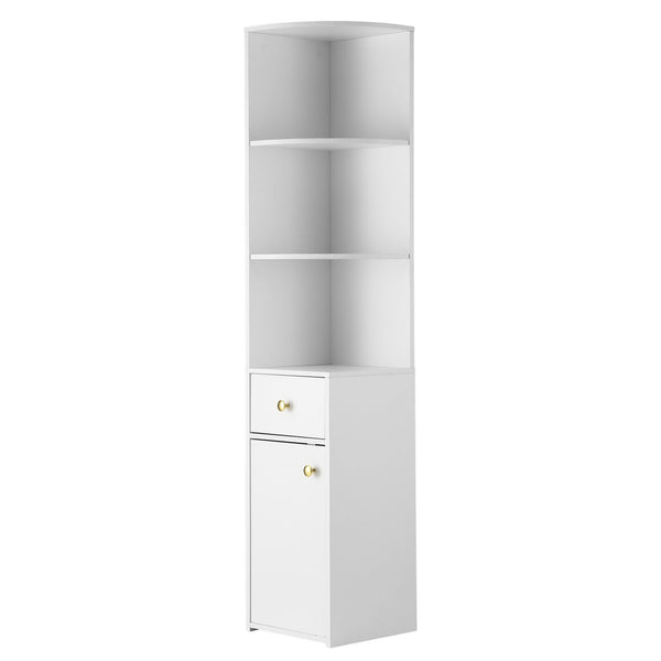 Artiss 3 Tiers Bookshelf with Storage Drawer and Cabinet White Awezingly