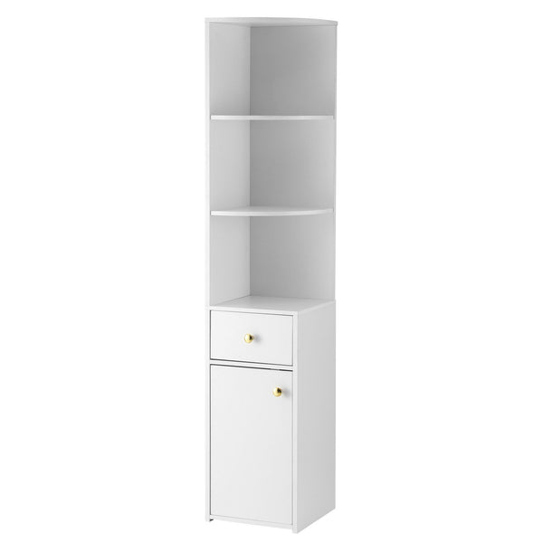 Artiss 3 Tiers Bookshelf with Storage Drawer and Cabinet White Awezingly
