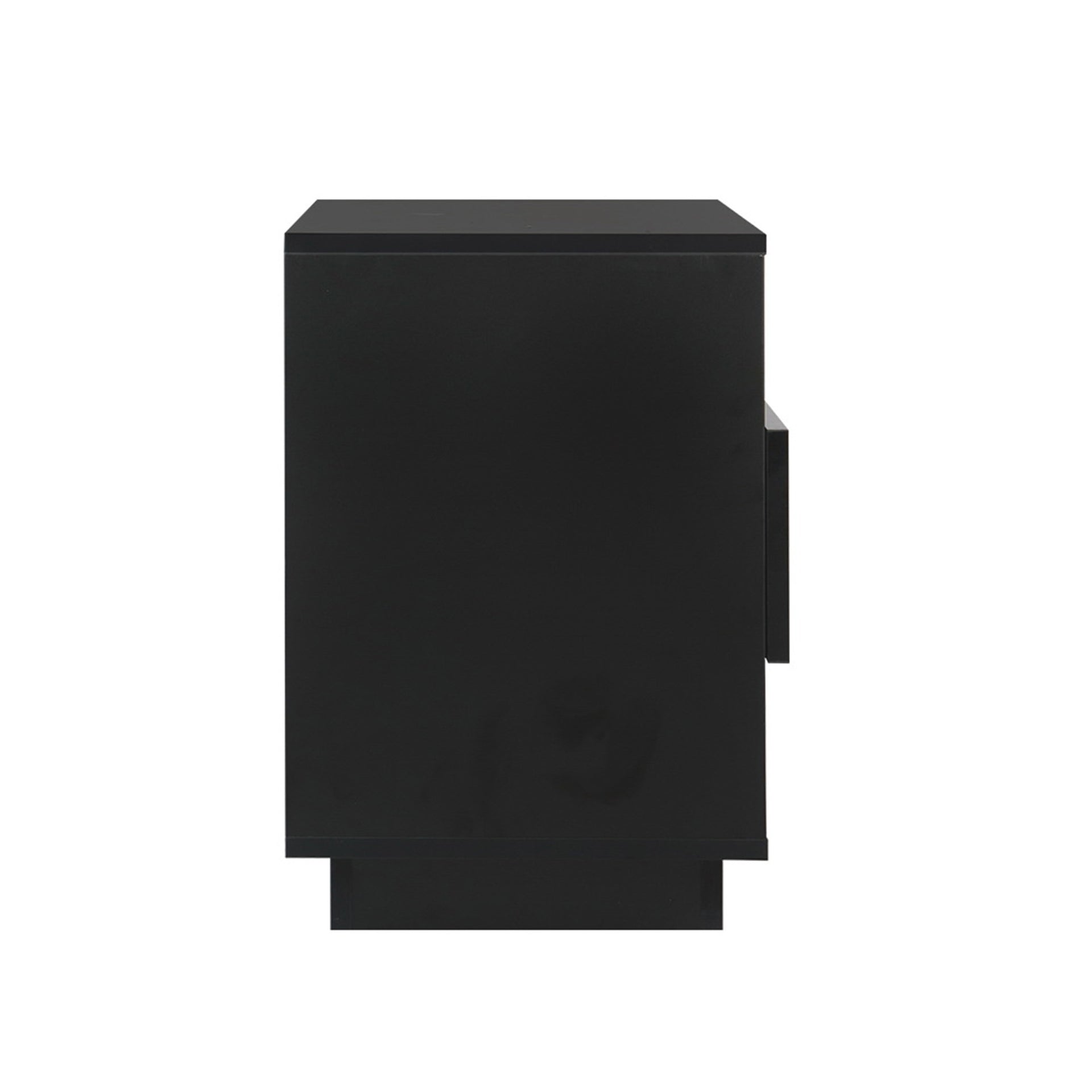 Artiss 2x Bedside Table LED with 2 Shelves - HANA Black Awezingly