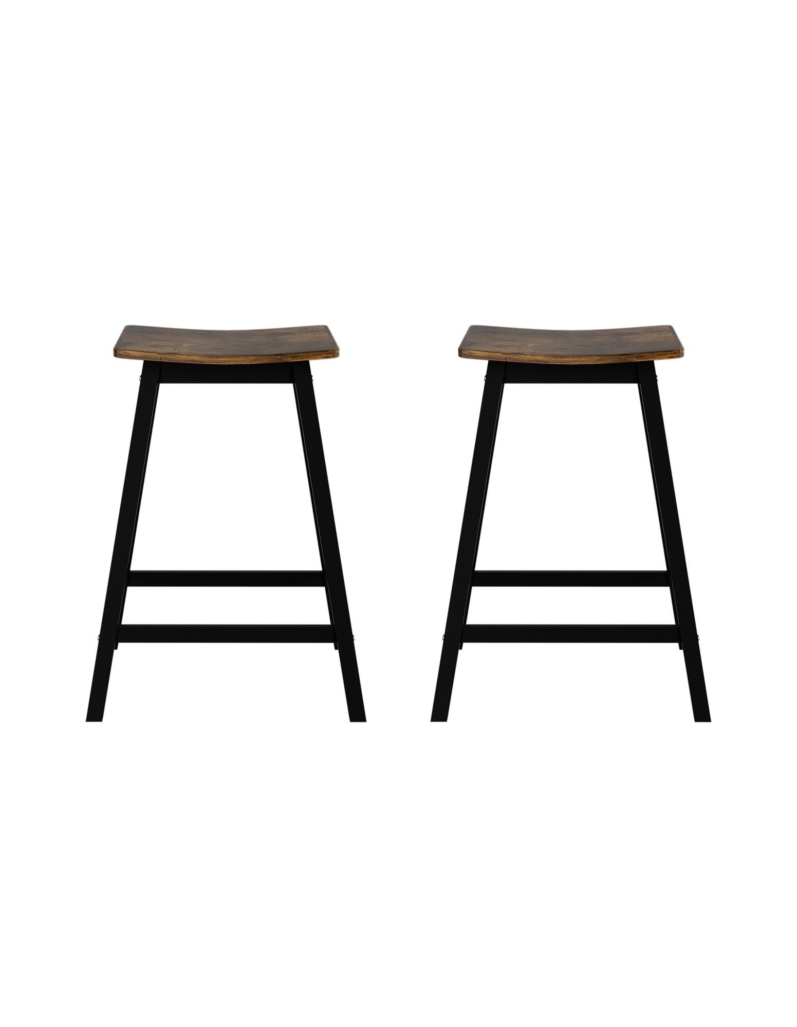 Artiss Bar Stools Set of 2 Kitchen Counter Stools Wooden Industrial Rustic Brown Artiss
