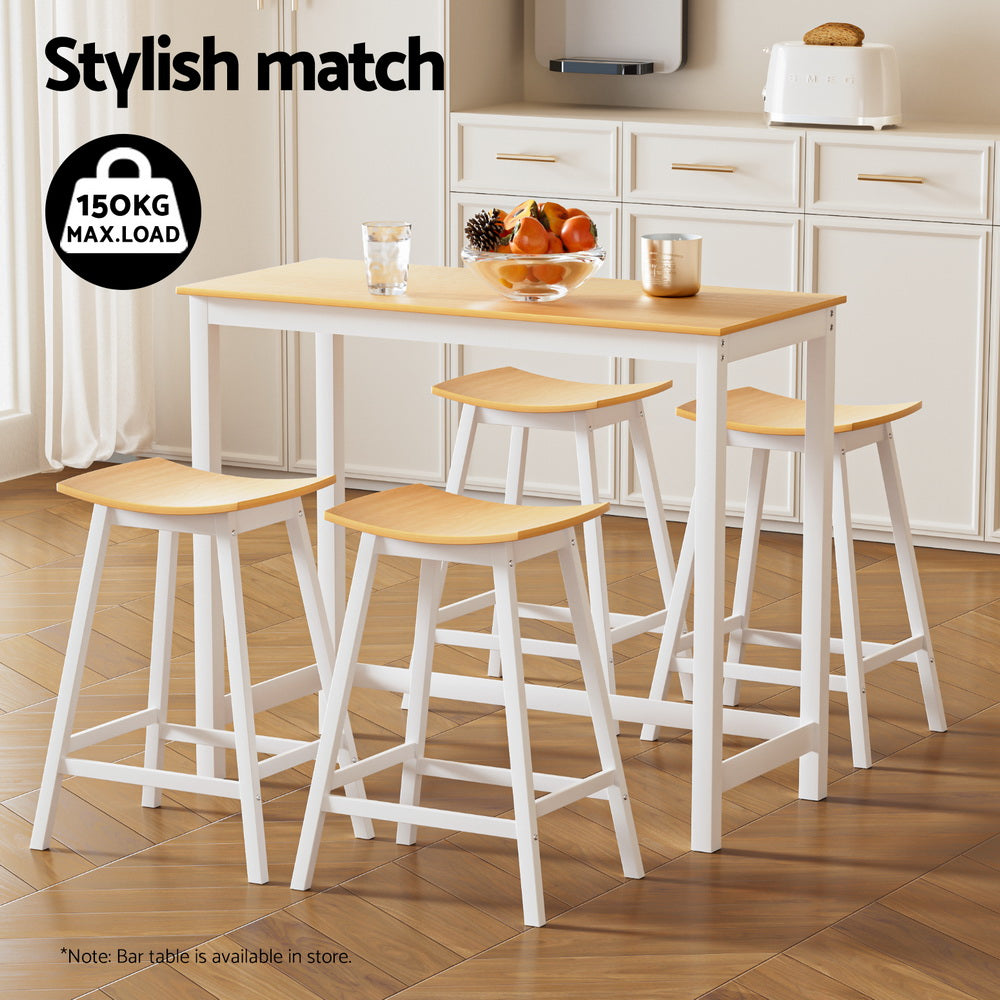 Artiss 4x Bar Stools Wooden Chairs Oak Artiss