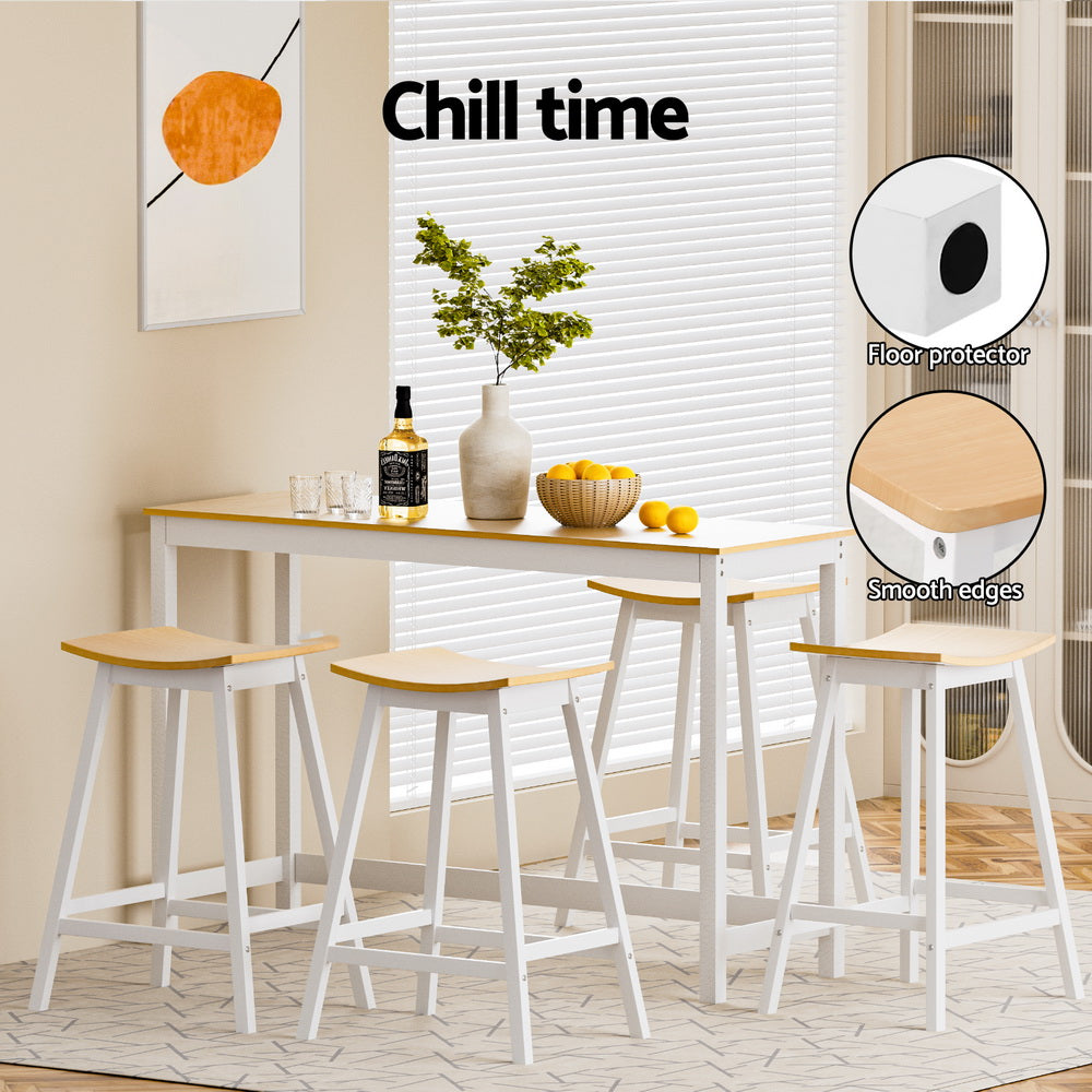 Artiss 4x Bar Stools Wooden Chairs Oak Artiss