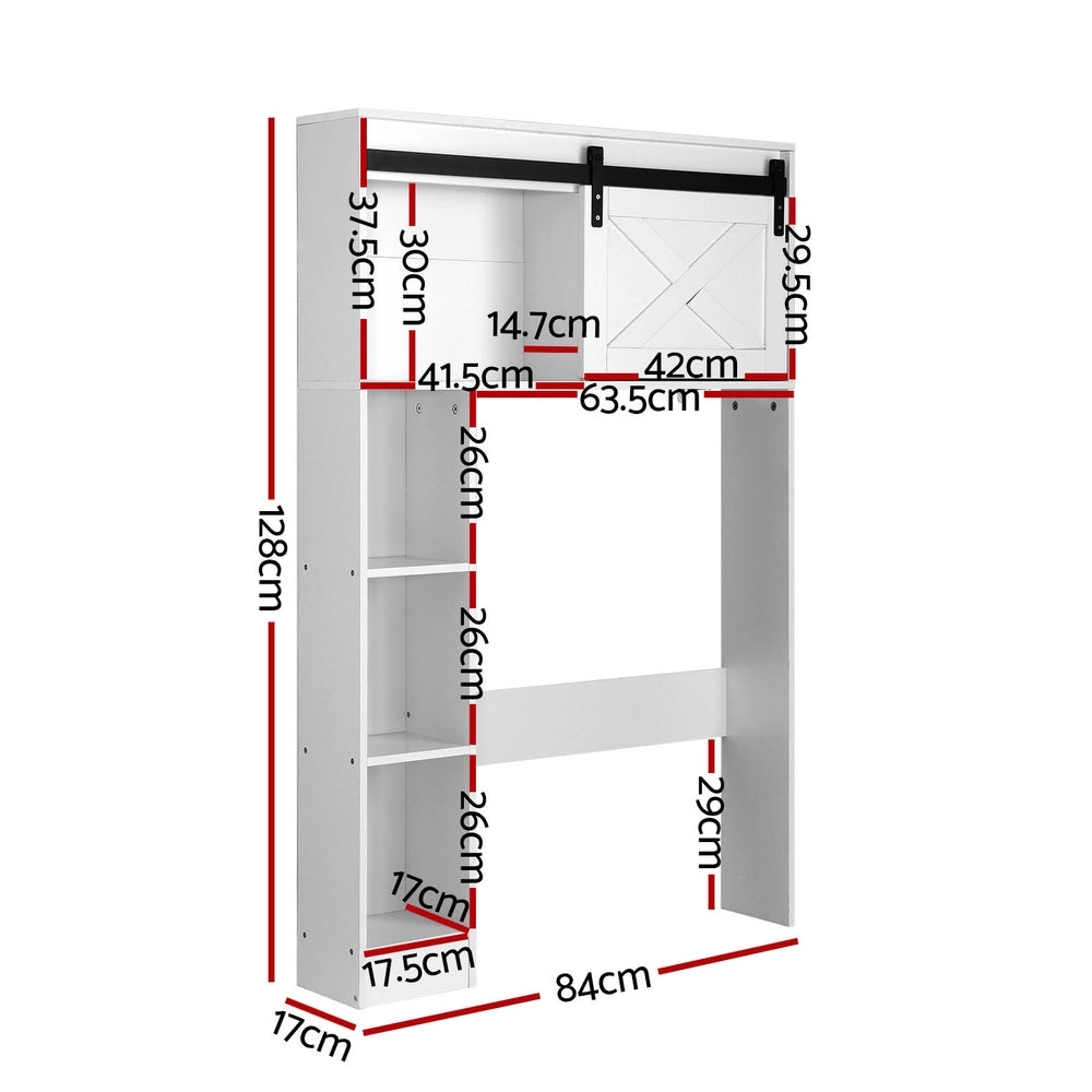 Artiss Bathroom Cabinet Over the Toilet Storage Organiser Laundry Shelf 128cm Artiss