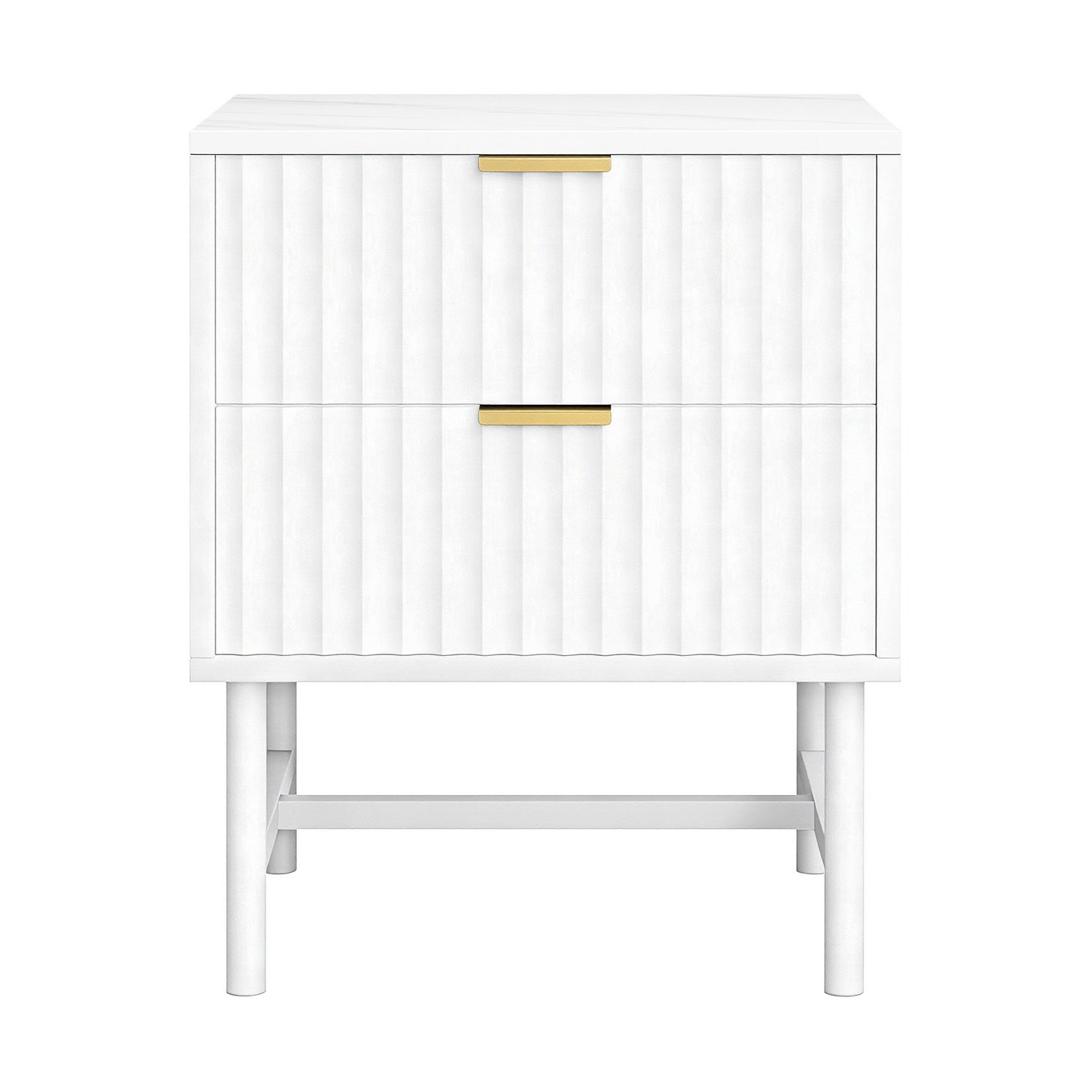 Artiss Bedside Table 2 Drawers - White Awezingly