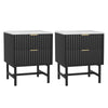Artiss 2x Bedside Table 2 Drawers - Black