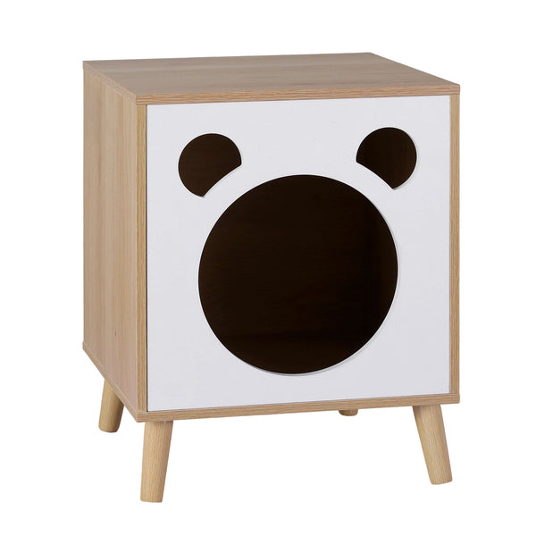 Artiss Cat Nest Bedside Table Solid Wood Awezingly
