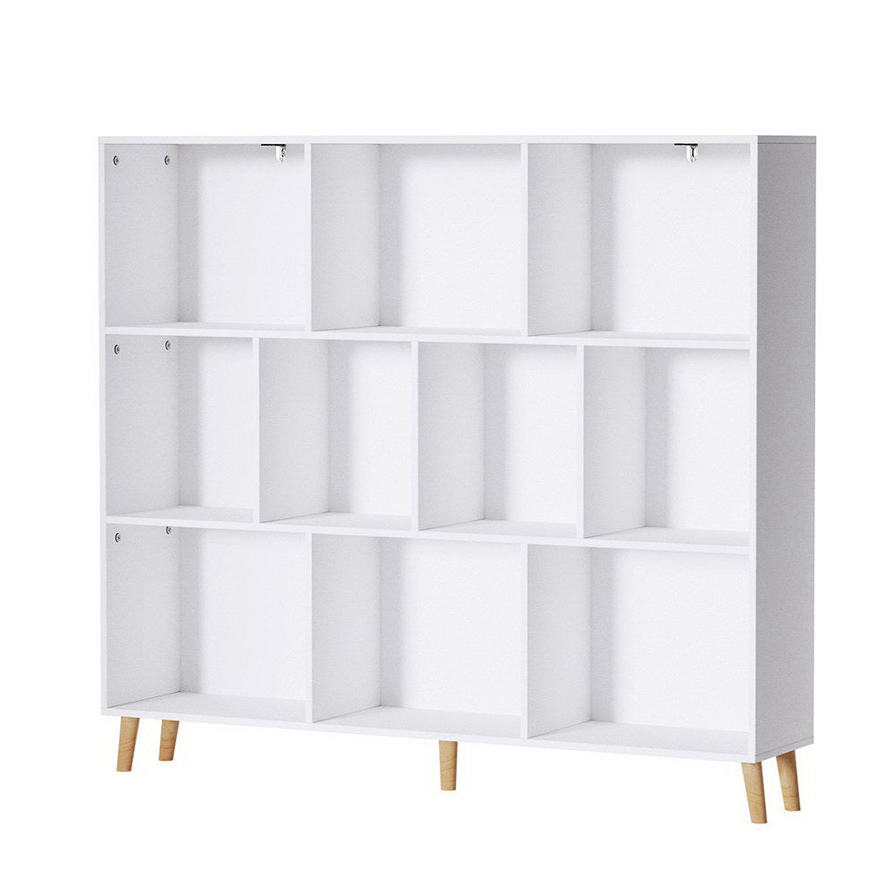 Artiss Bookshelf 3 Tiers 10 Cubes - CORA White Artiss