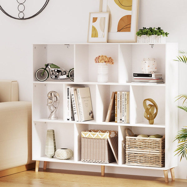 Artiss Bookshelf 3 Tiers 10 Cubes - CORA White Artiss