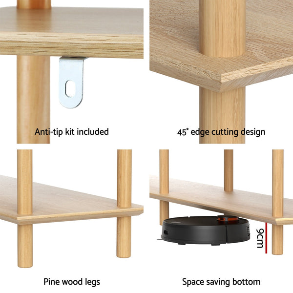 Artiss Bookshelf 3 Tiers Bookcase Display Shelves Wooden Storage Stand Rack Pine Awezingly