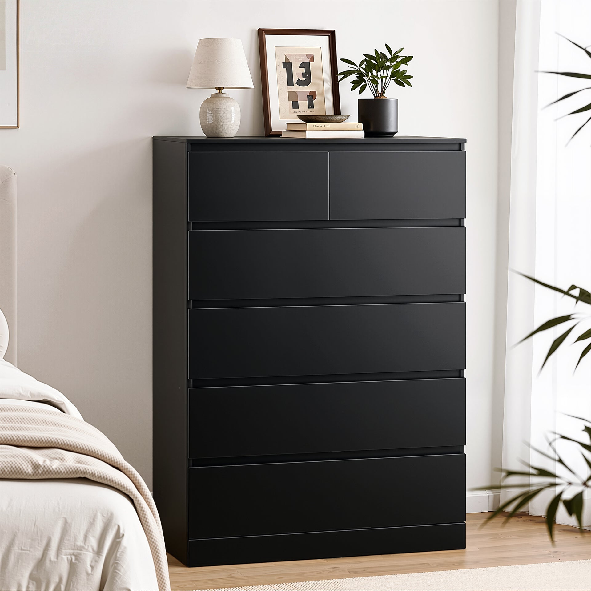 Artiss 6 Chest of Drawers Tallboy PEPE Black Awezingly