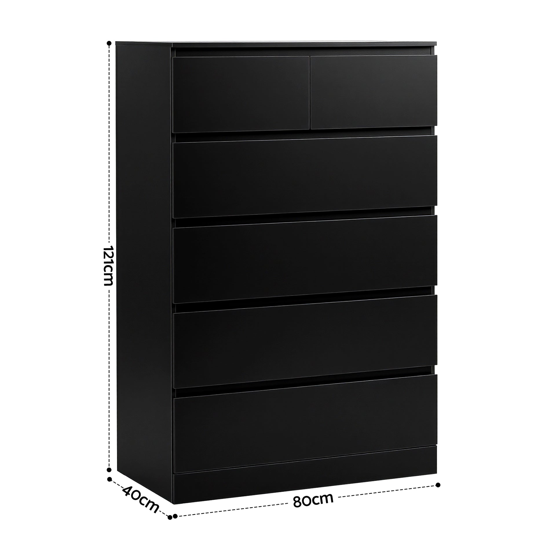 Artiss 6 Chest of Drawers Tallboy PEPE Black Awezingly