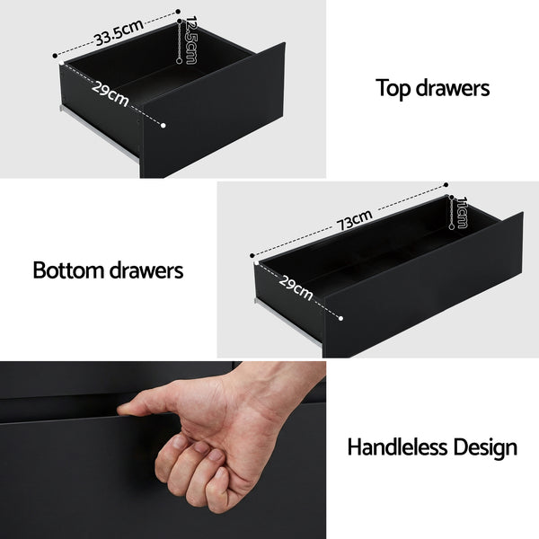 Artiss 6 Chest of Drawers Tallboy PEPE Black Awezingly