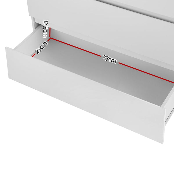 Artiss 6 Chest of Drawers - PEPE White Artiss