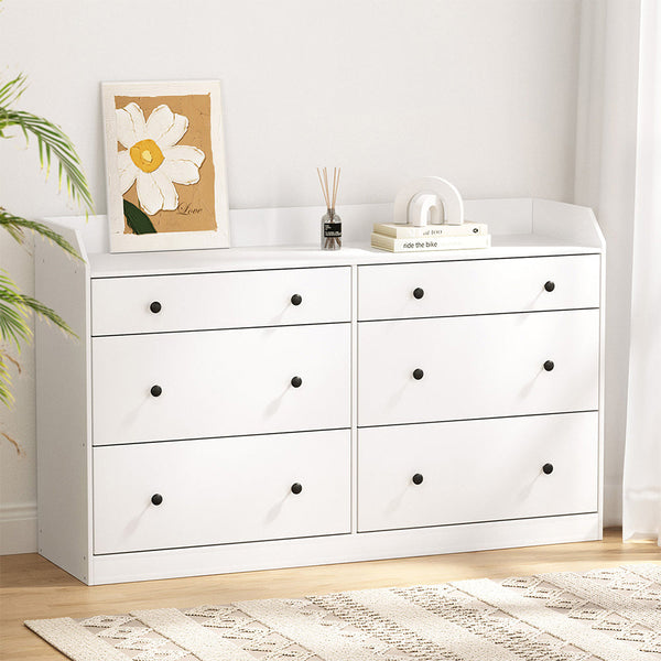 Artiss 6 Chest of Drawers - PETE White Artiss
