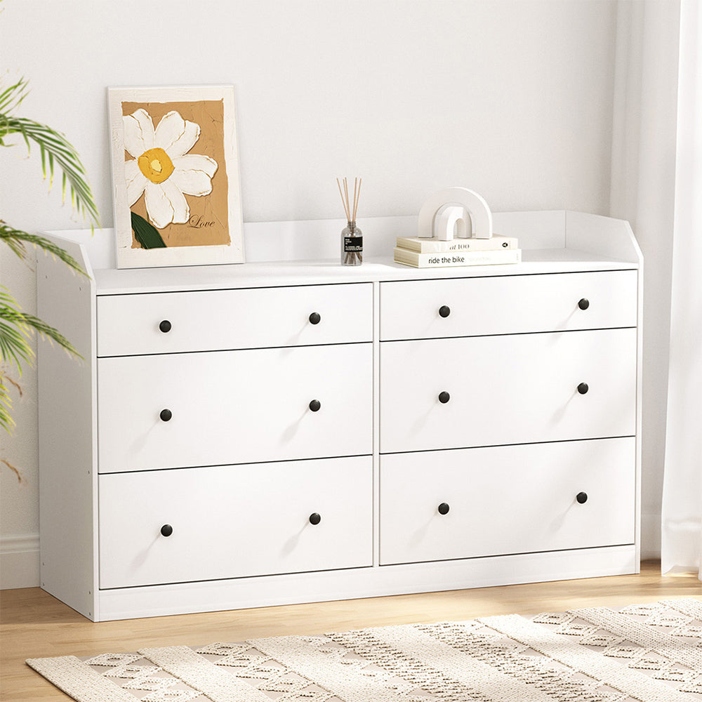 Artiss 6 Chest of Drawers - PETE White Artiss