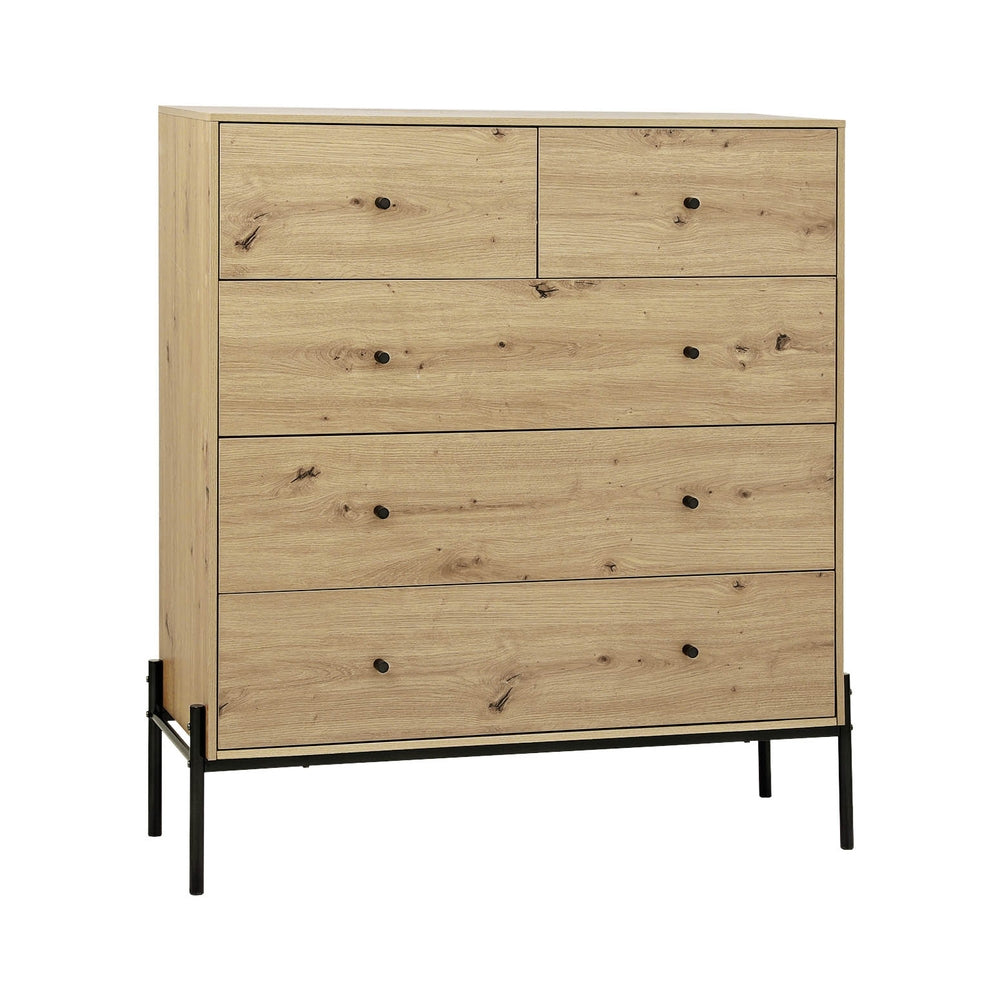 Artiss 5 Chest of Drawers - ARNO Pine Artiss