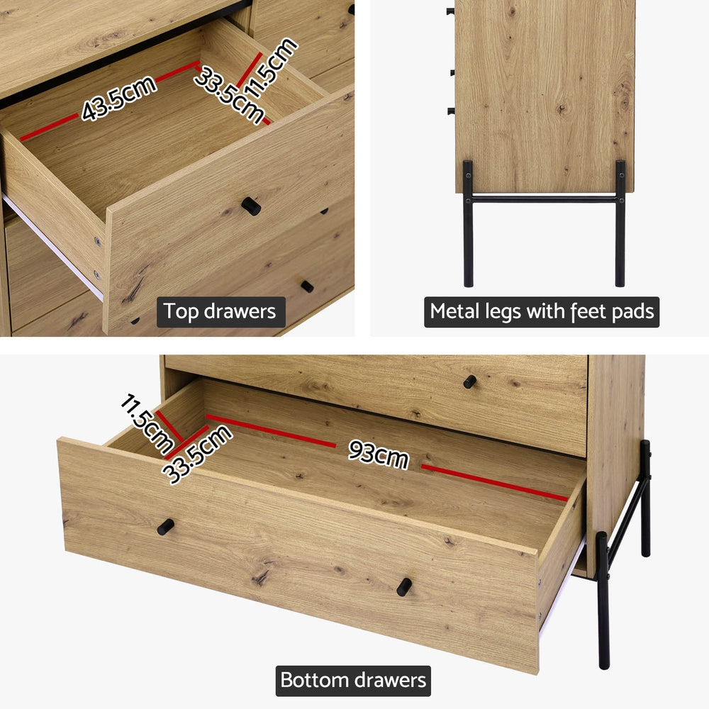 Artiss 5 Chest of Drawers - ARNO Pine Artiss