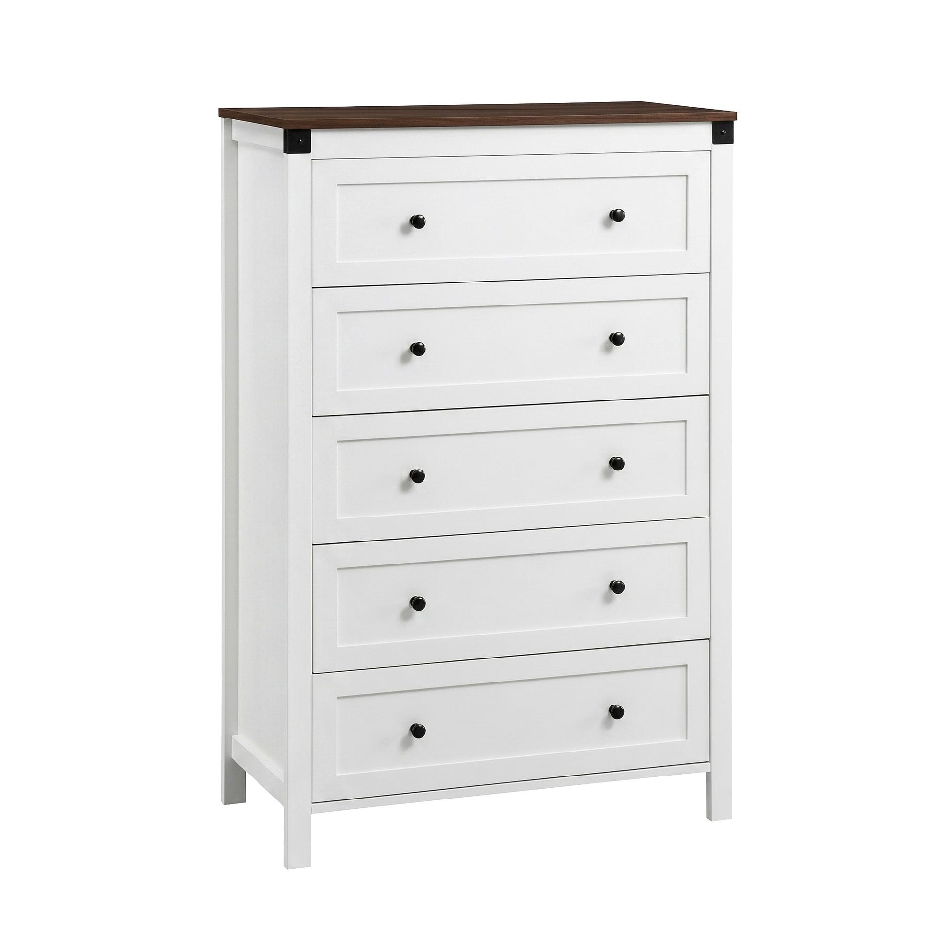 Artiss 5 Chest of Drawers Storage Tallboy White & Walnut Awezingly