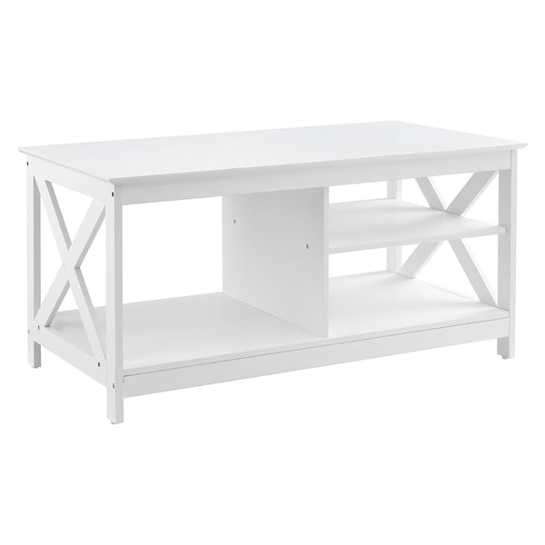 Artiss Coffee Table Storage Shelf White Artiss